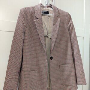 Frank & Oak Checkered Blazer - Red and Black